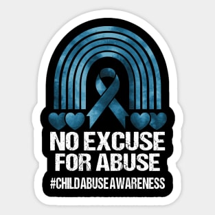 no excuse for abuse child abuse awareness month Sticker